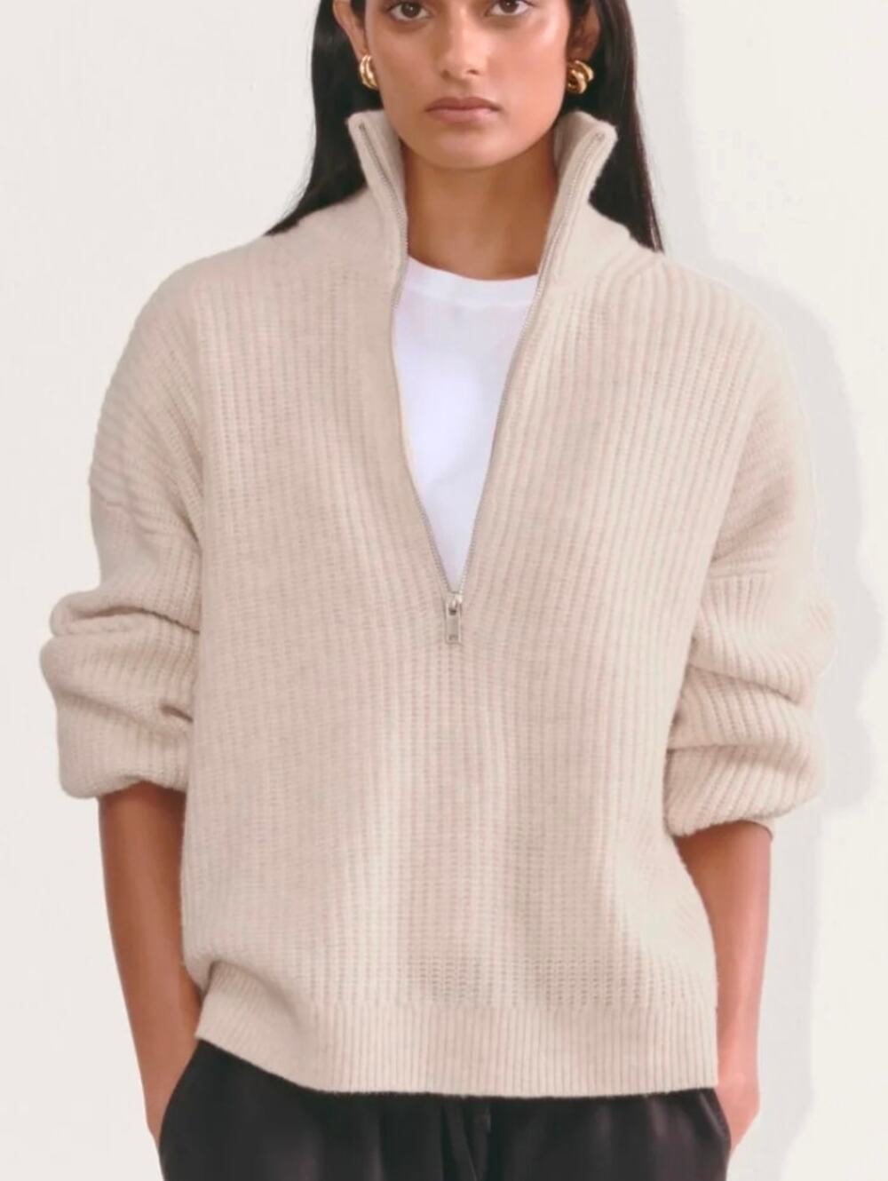 Everlane Half Zip Merino Wool Sweater Size L NWT